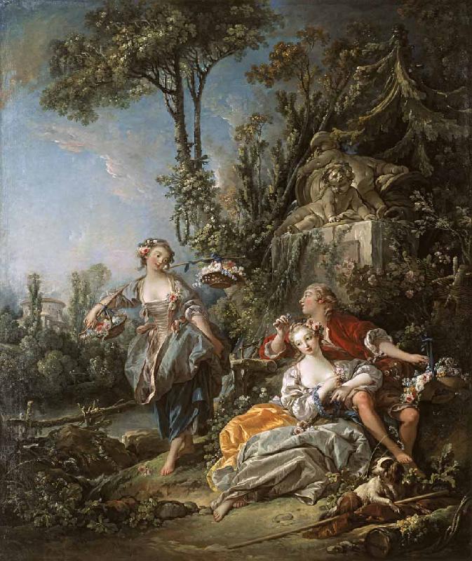 Francois Boucher Lovers in a Park China oil painting art